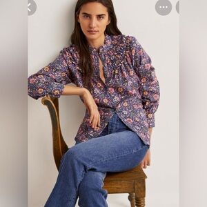 Boden frilled high neck shirt size 10 new with tags. T1065